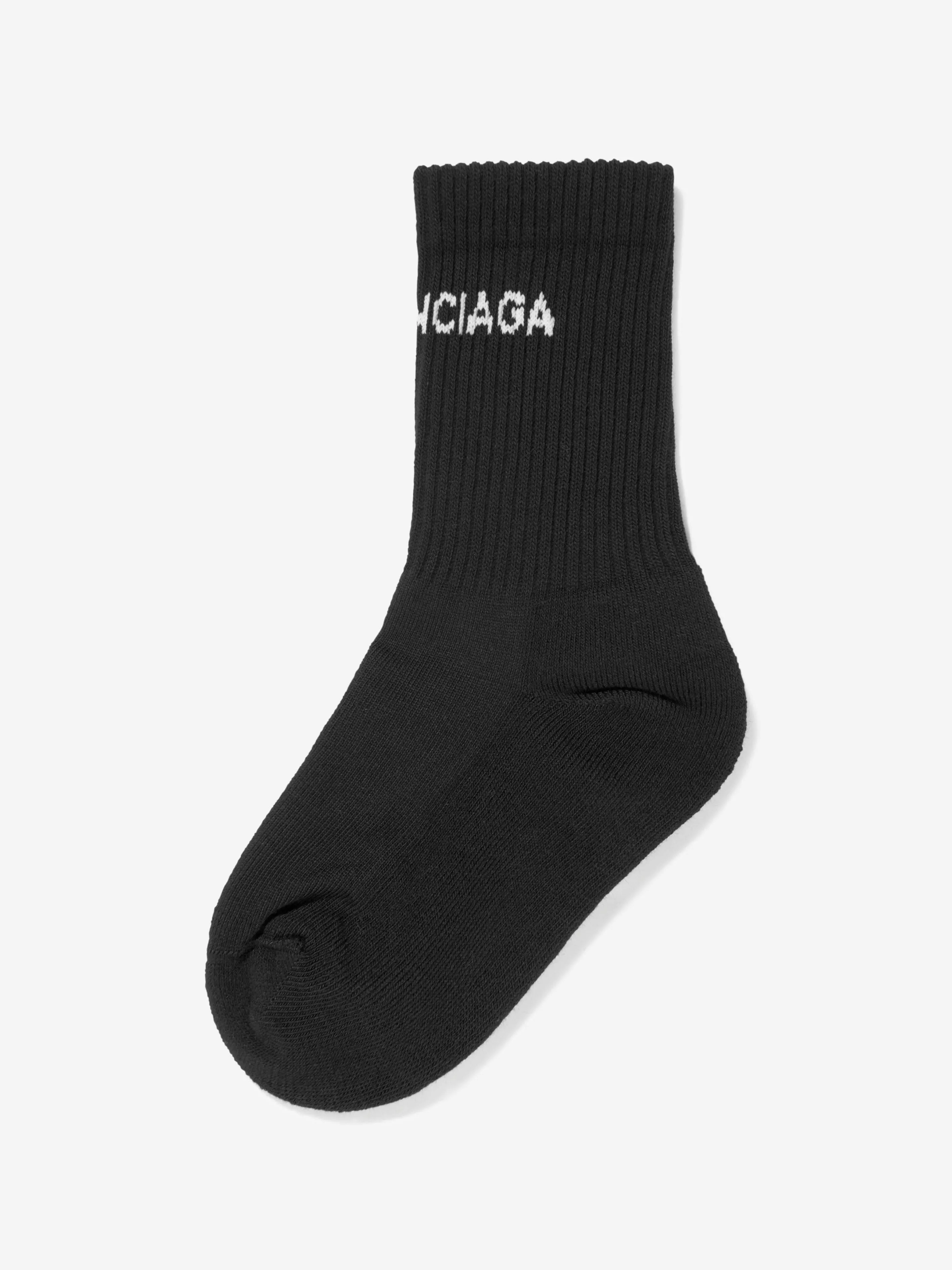 Balenciaga Kids Tennis Socks in Black