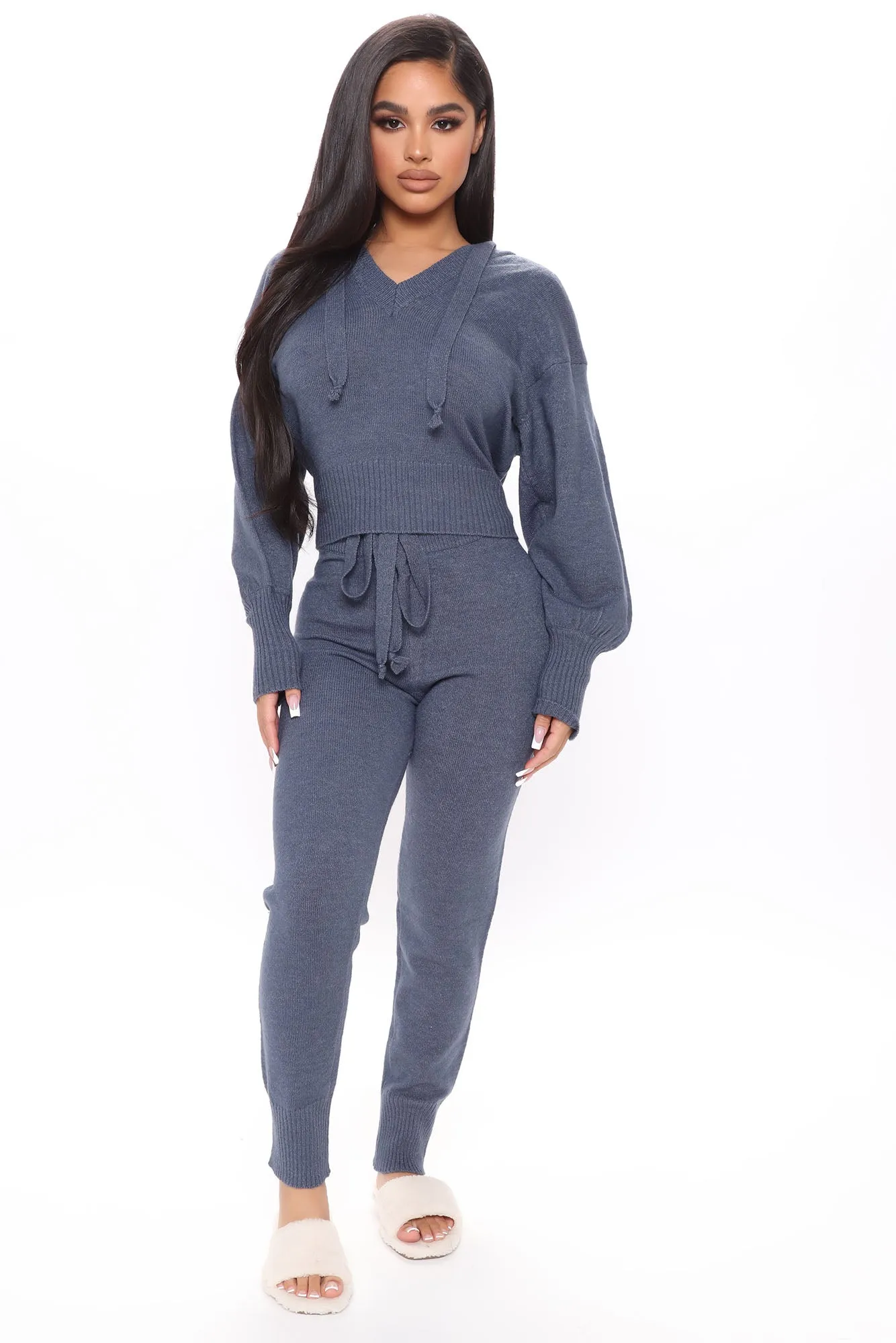 Believe Me Sweater Jogger Set - Teal