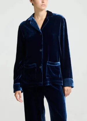 Beverly Shirt Midnight Viscose Velvet