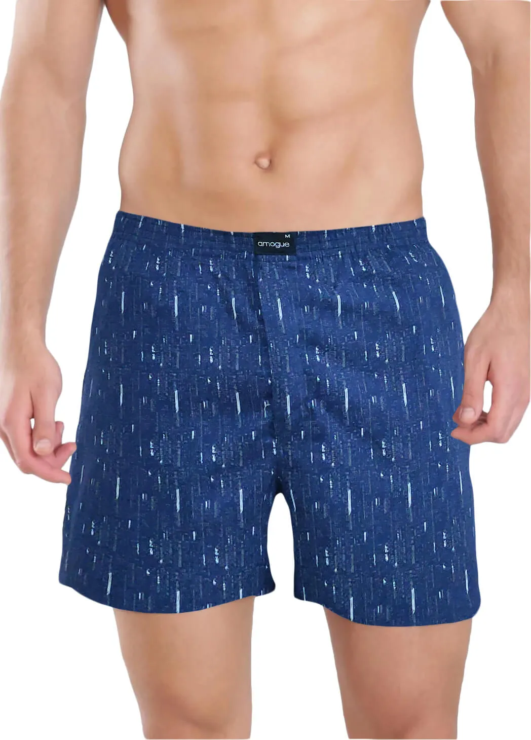 Blue Cotton Printed Boxers