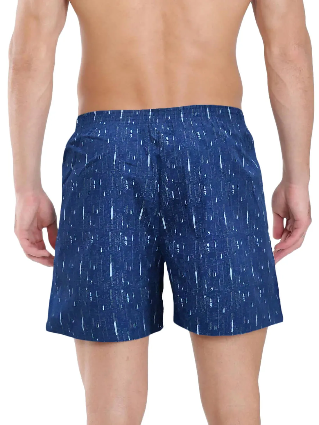 Blue Cotton Printed Boxers