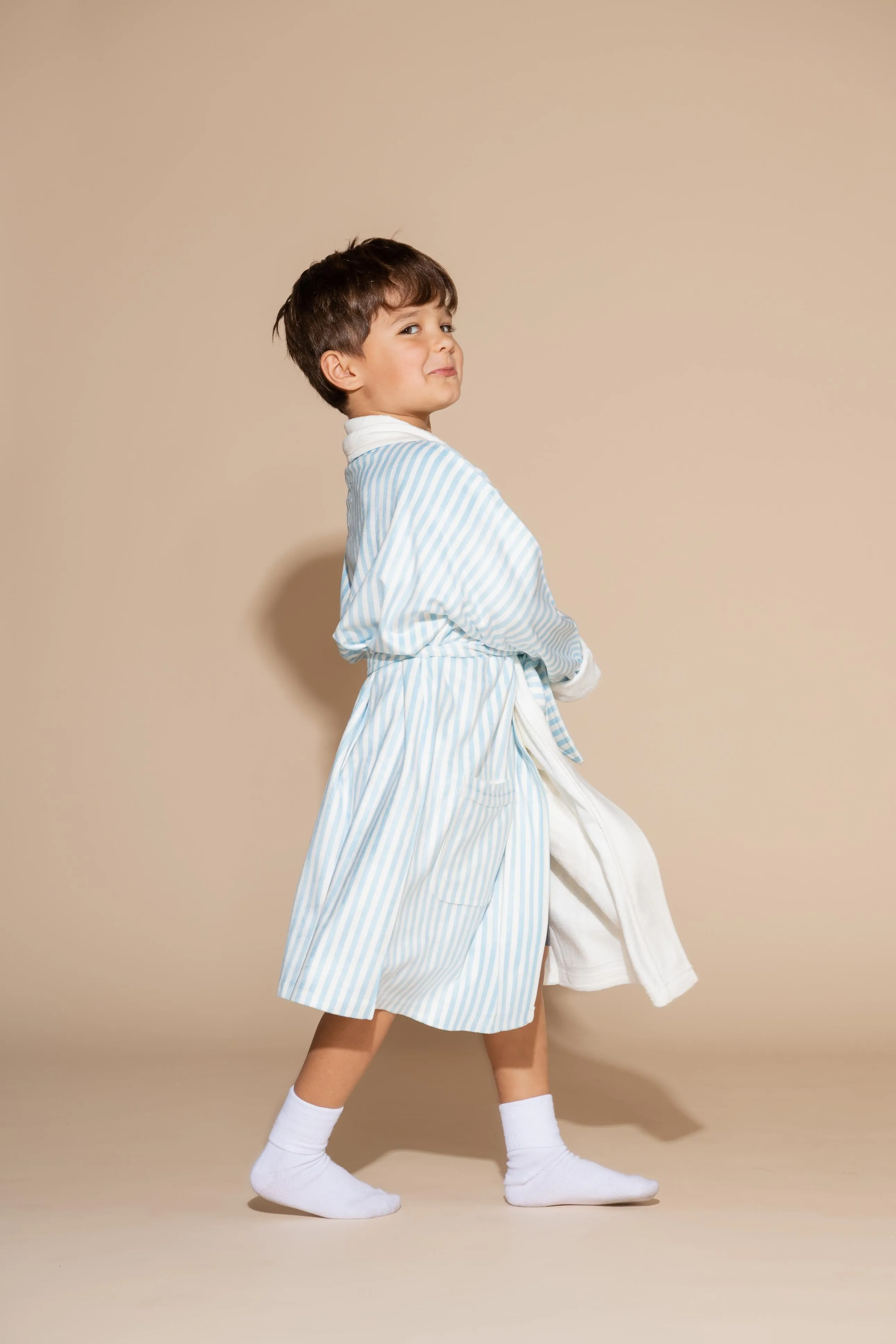 Blue Stripes Kids Robe