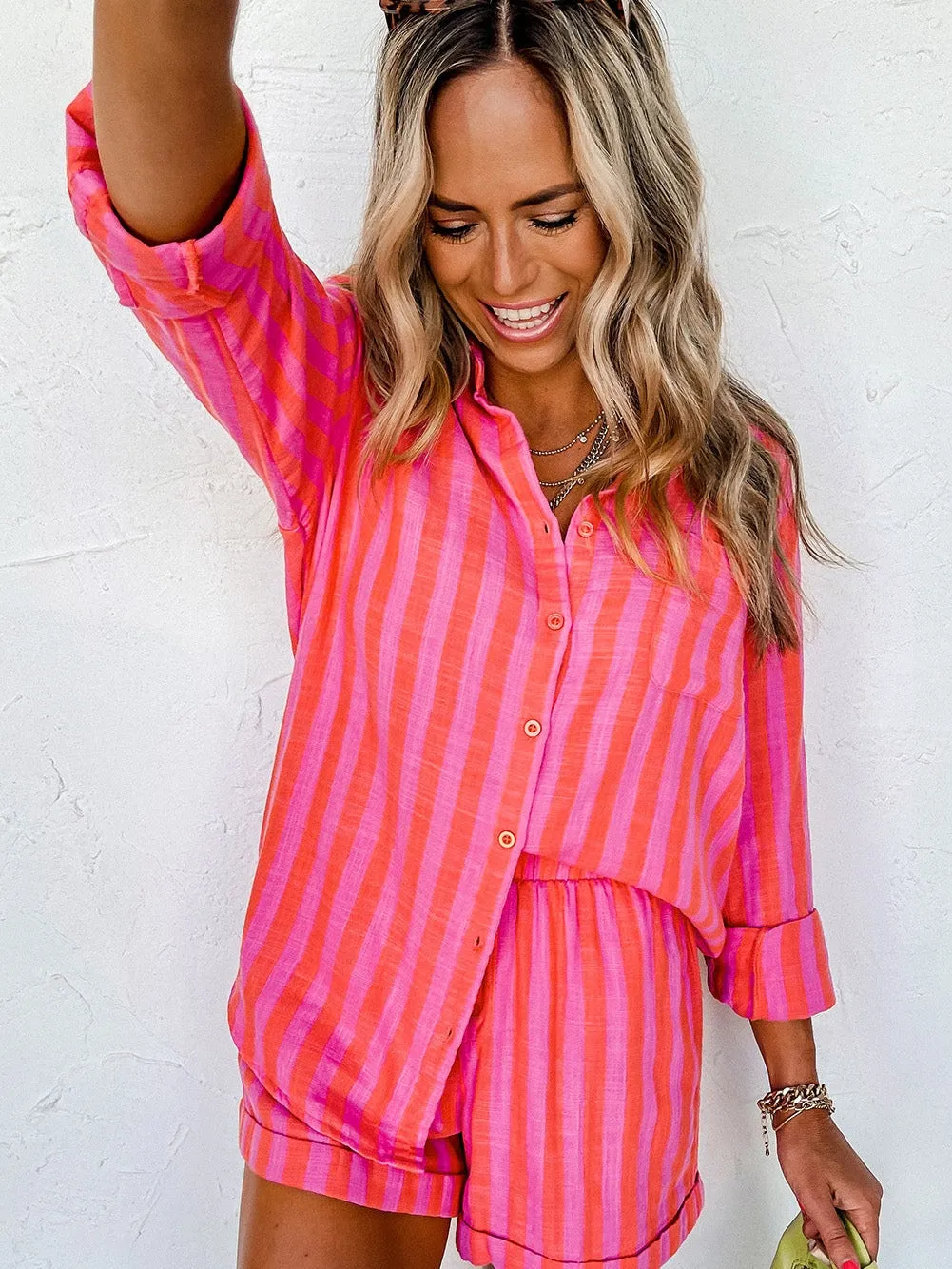 Brightly Colored Striped Loungewear