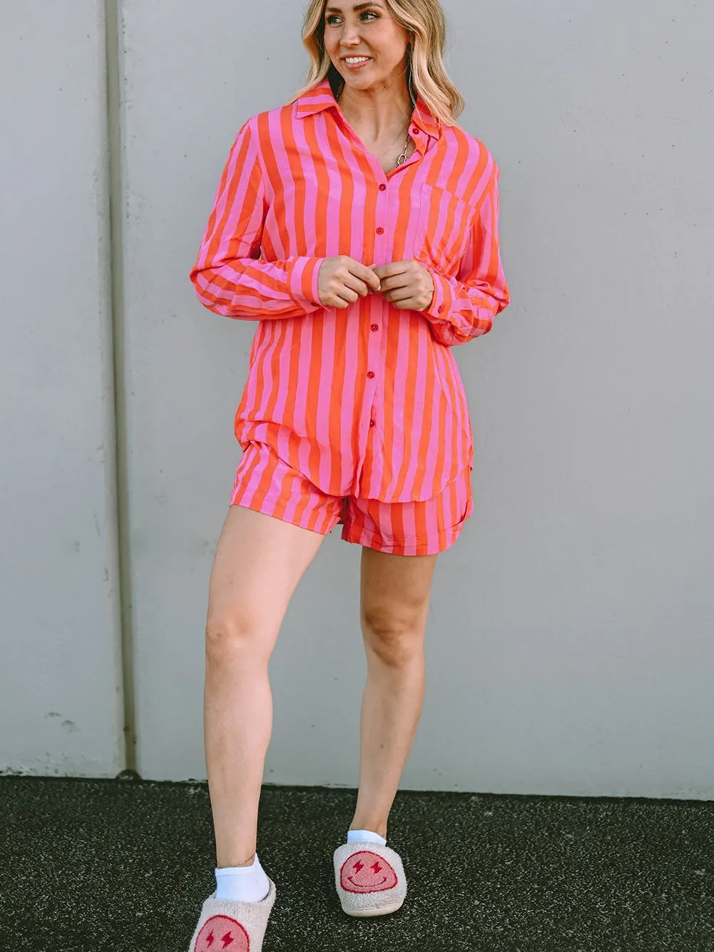 Brightly Colored Striped Loungewear