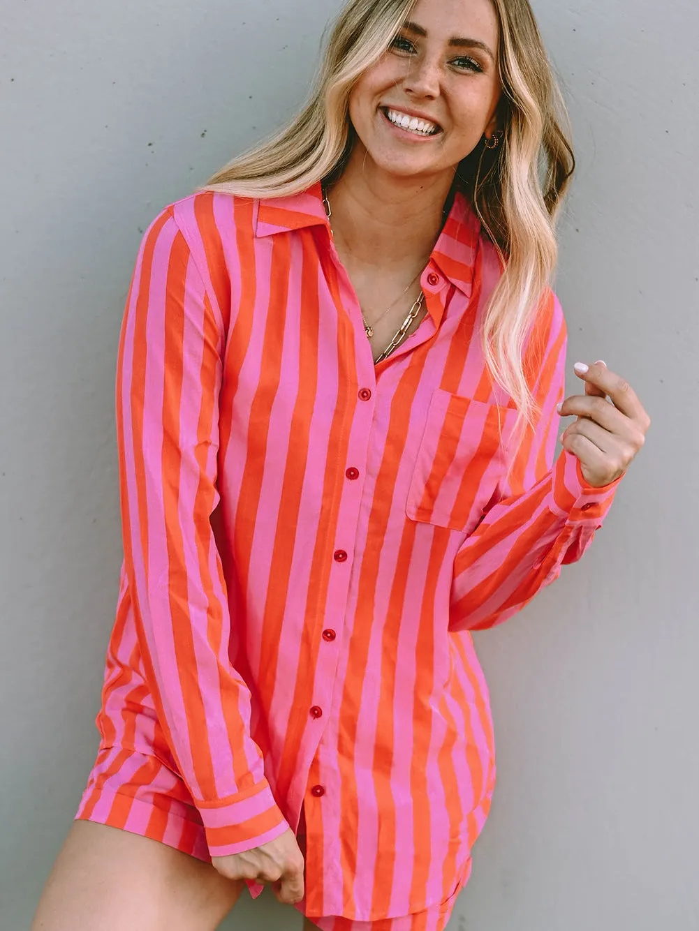 Brightly Colored Striped Loungewear