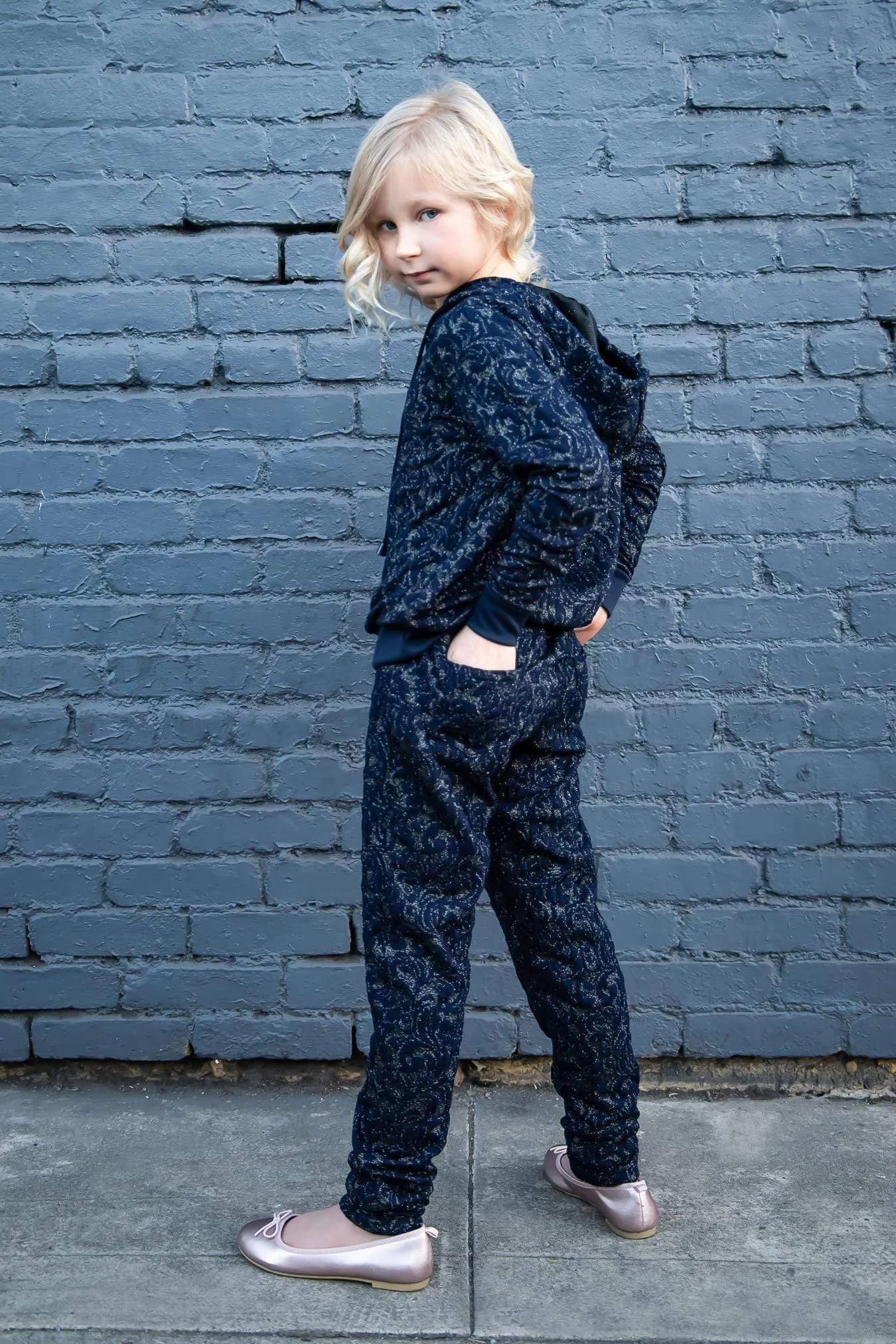 Chia Mini Jogger - Navy Knit - Girls