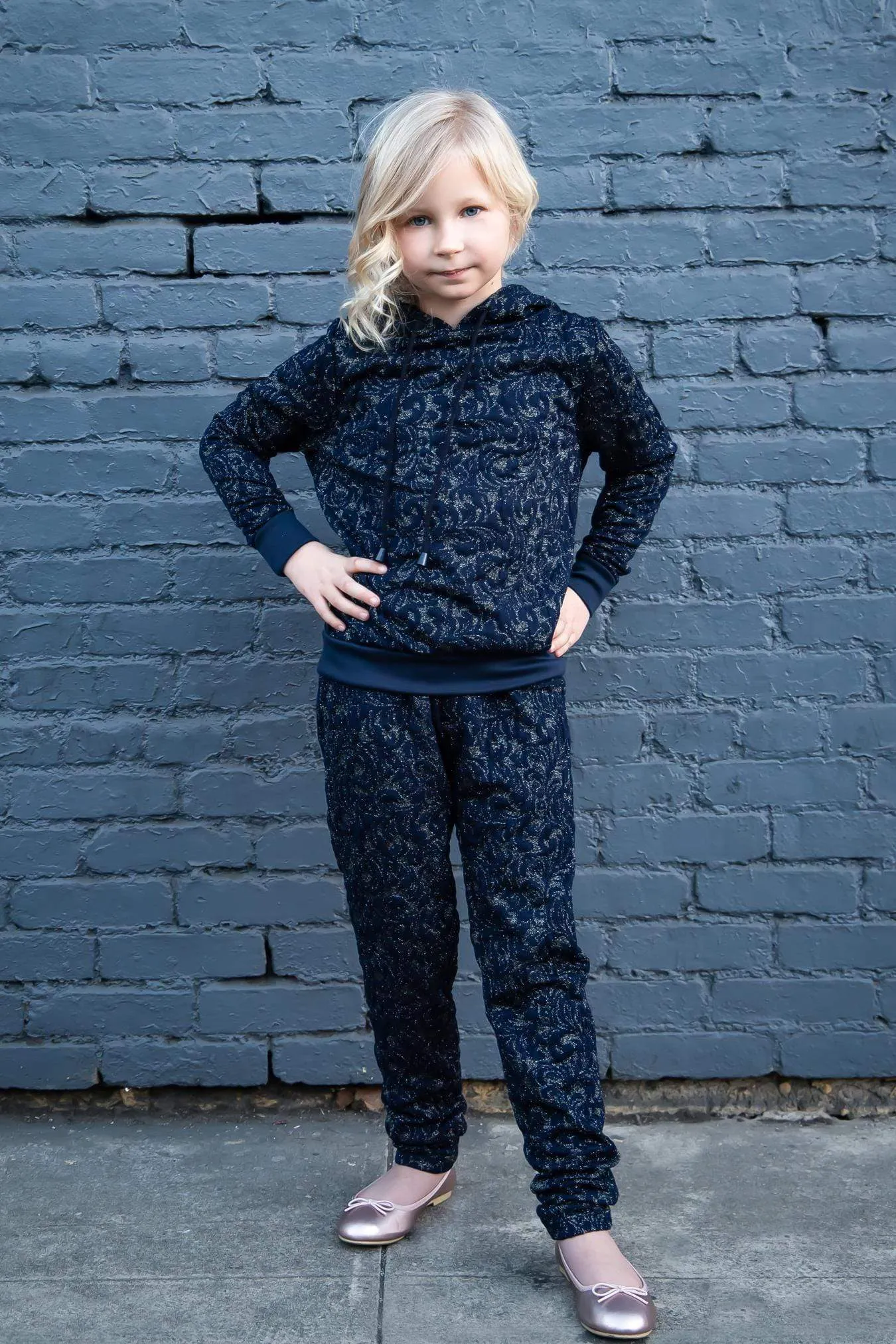 Chia Mini Jogger - Navy Knit - Girls