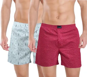 Cream Red Cool Printed Boxers Combo