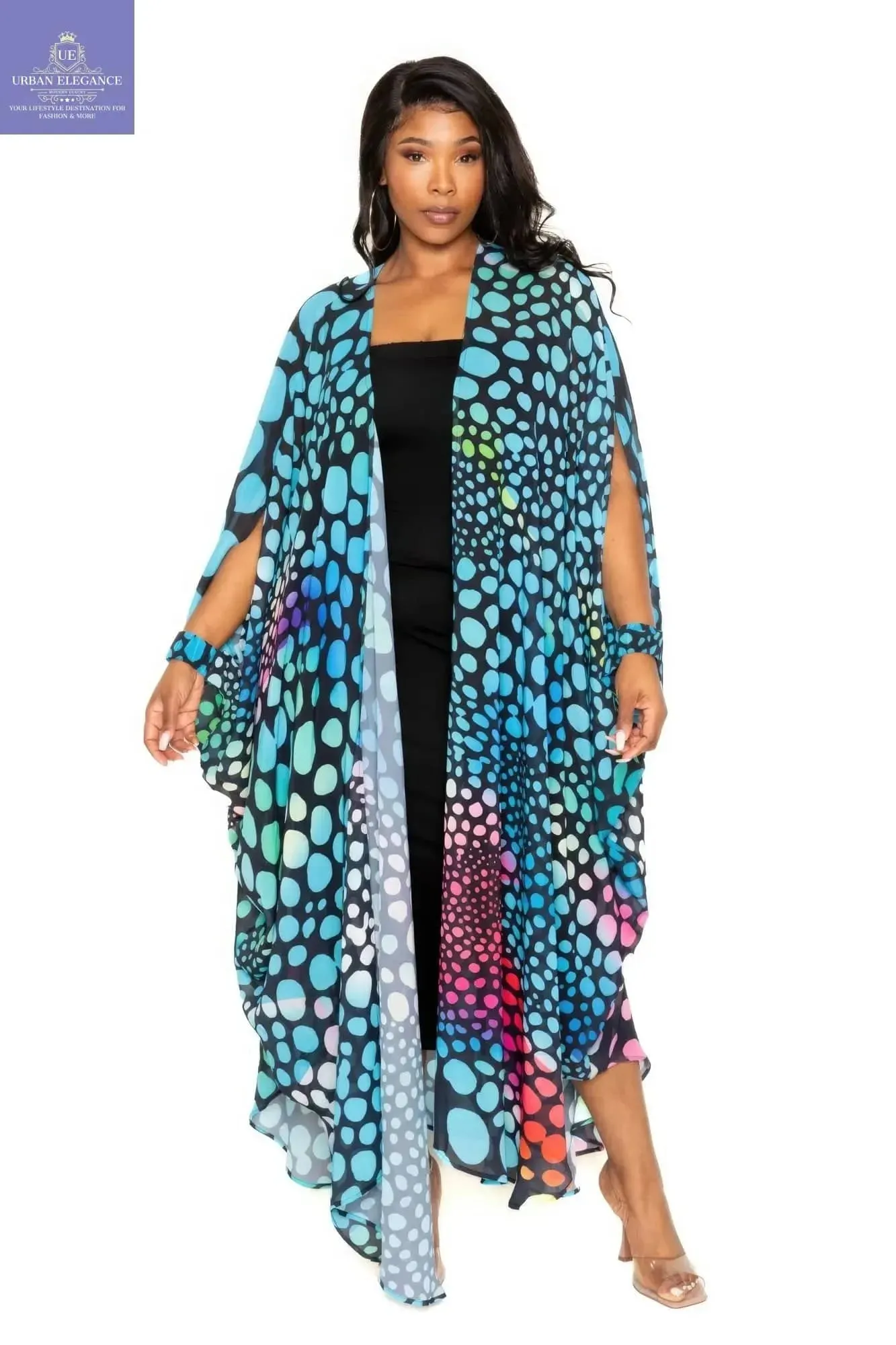 Dot Robe With Wrist Band