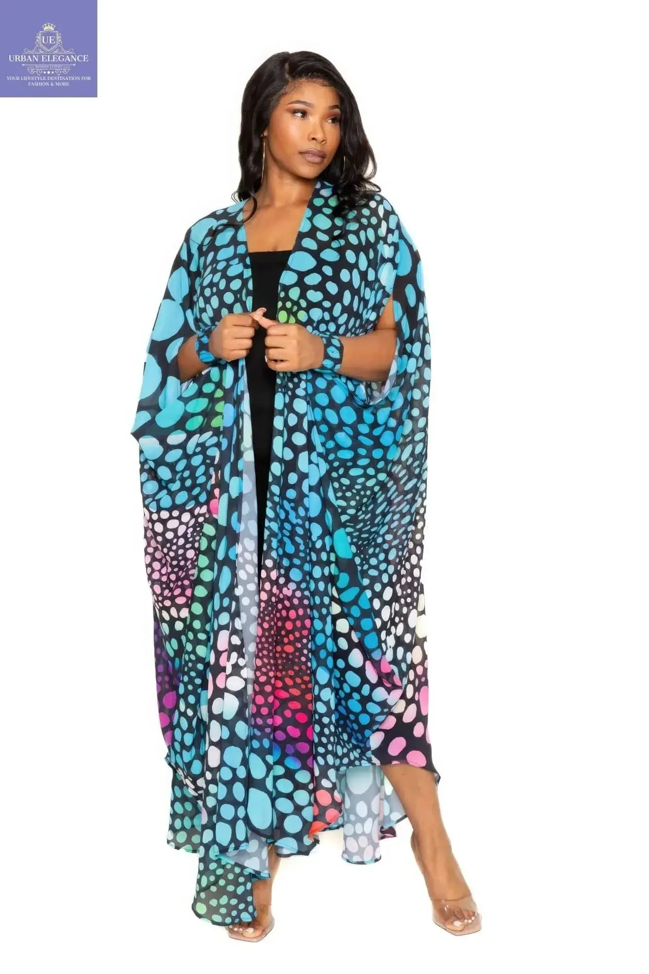 Dot Robe With Wrist Band