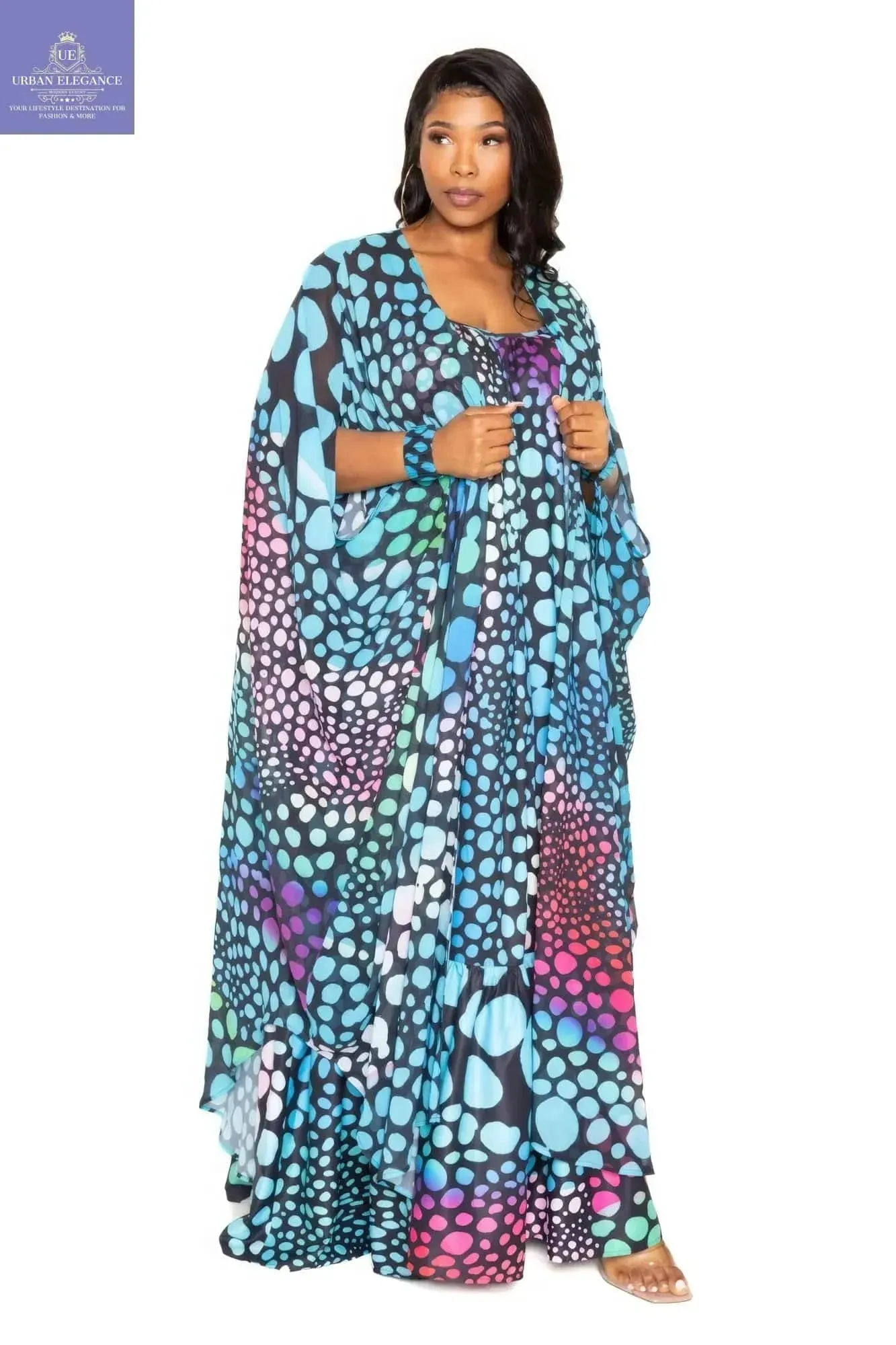 Dot Robe With Wrist Band