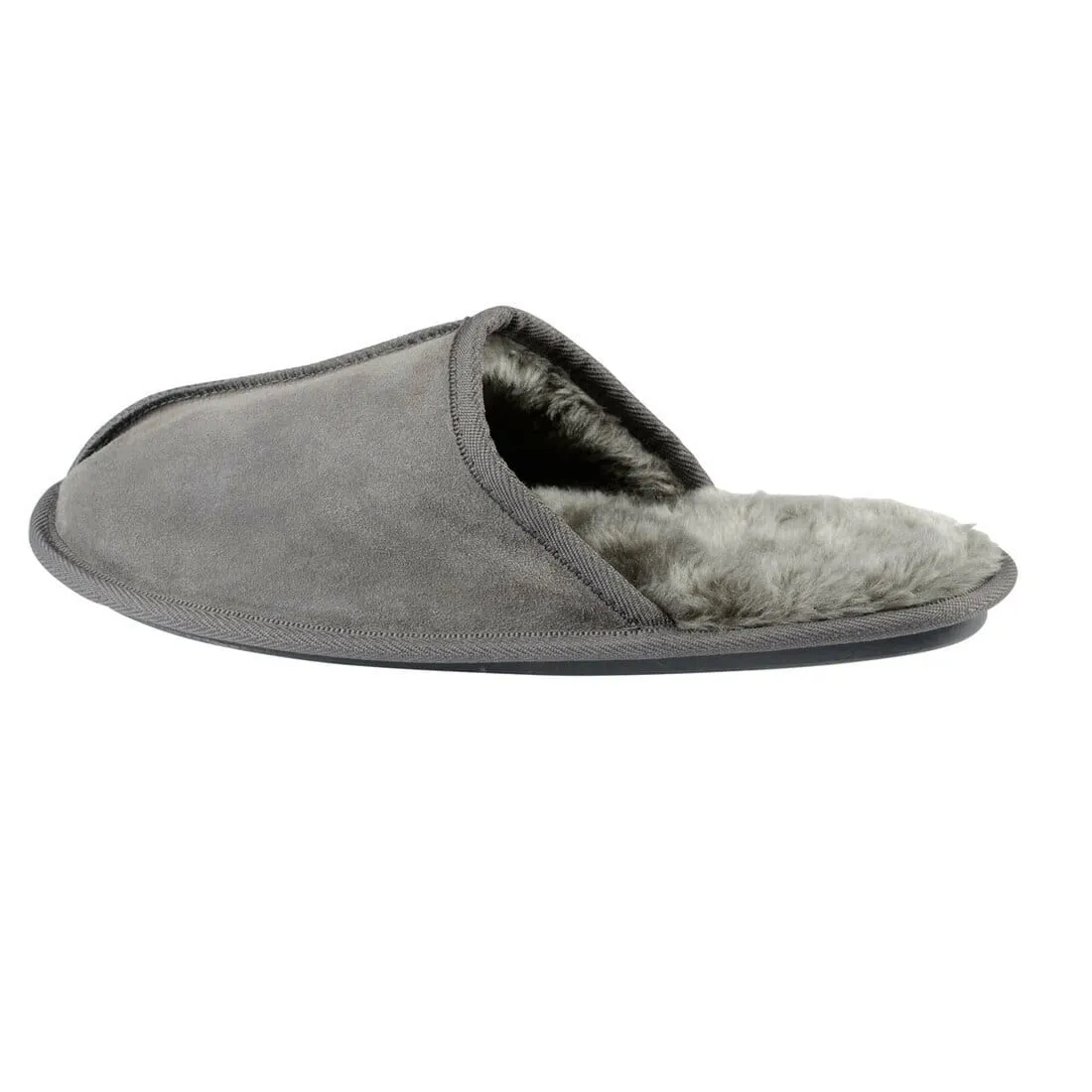 EGO Rocco Mens Suede Slip On Mule Slippers With Plush Lining