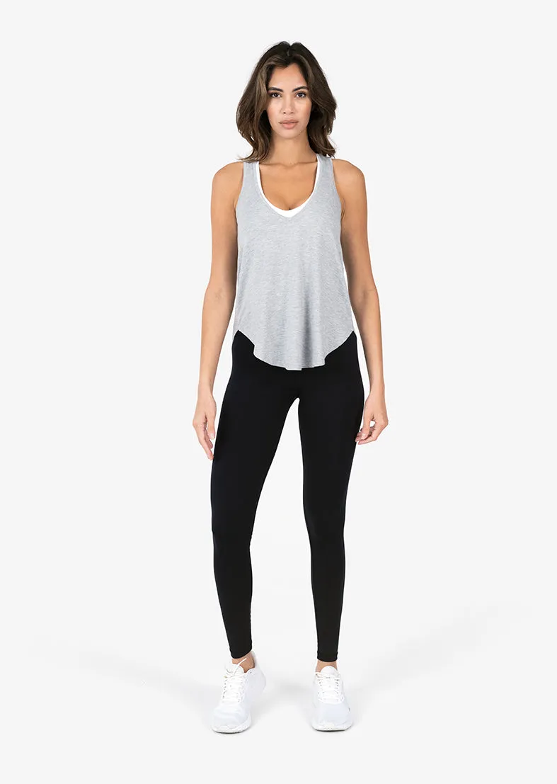 Elevate Aloe Reversible Long Tank Grey Marl