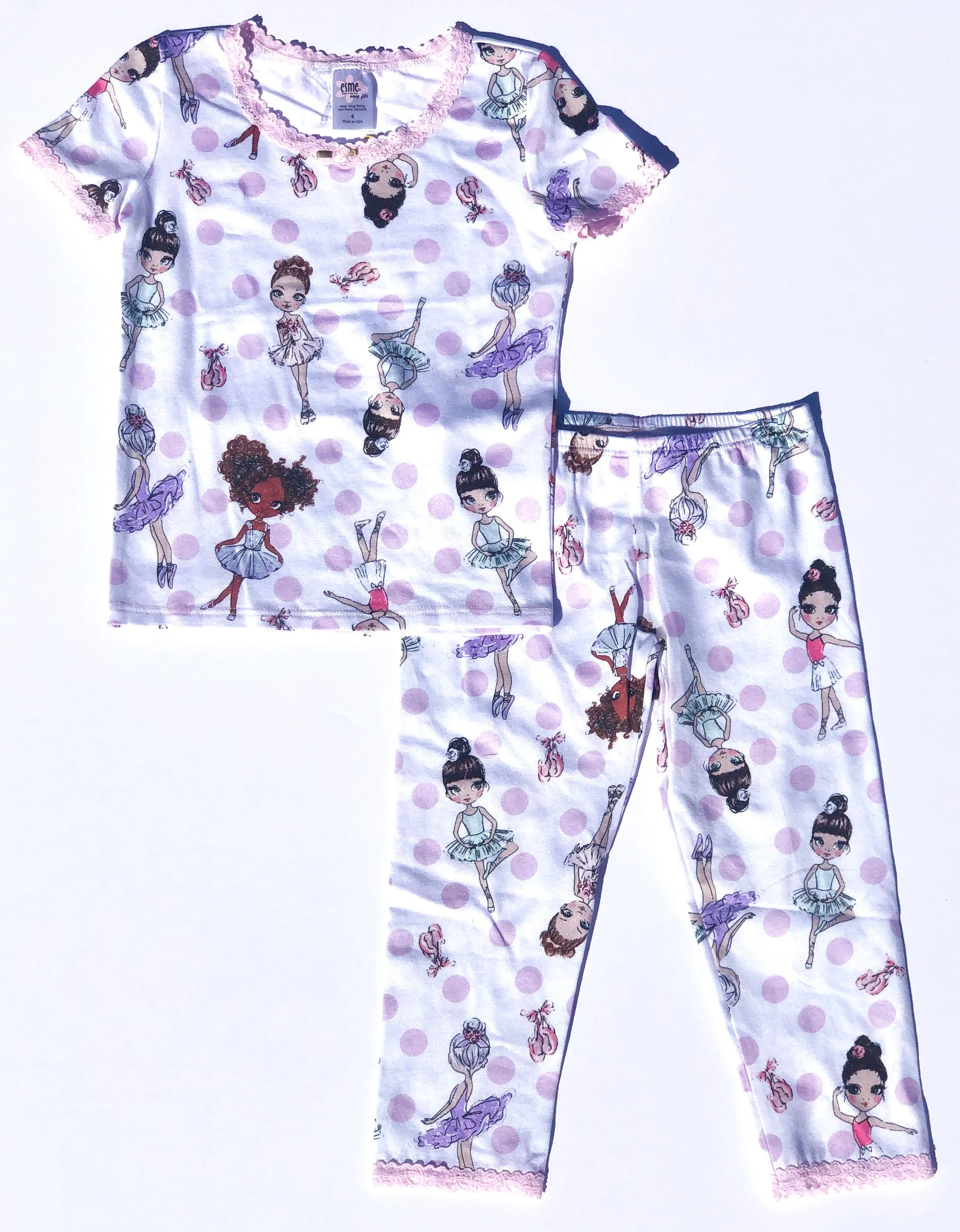 Esme Shimmer Ballerina S/S Top & Cropped Legging Set