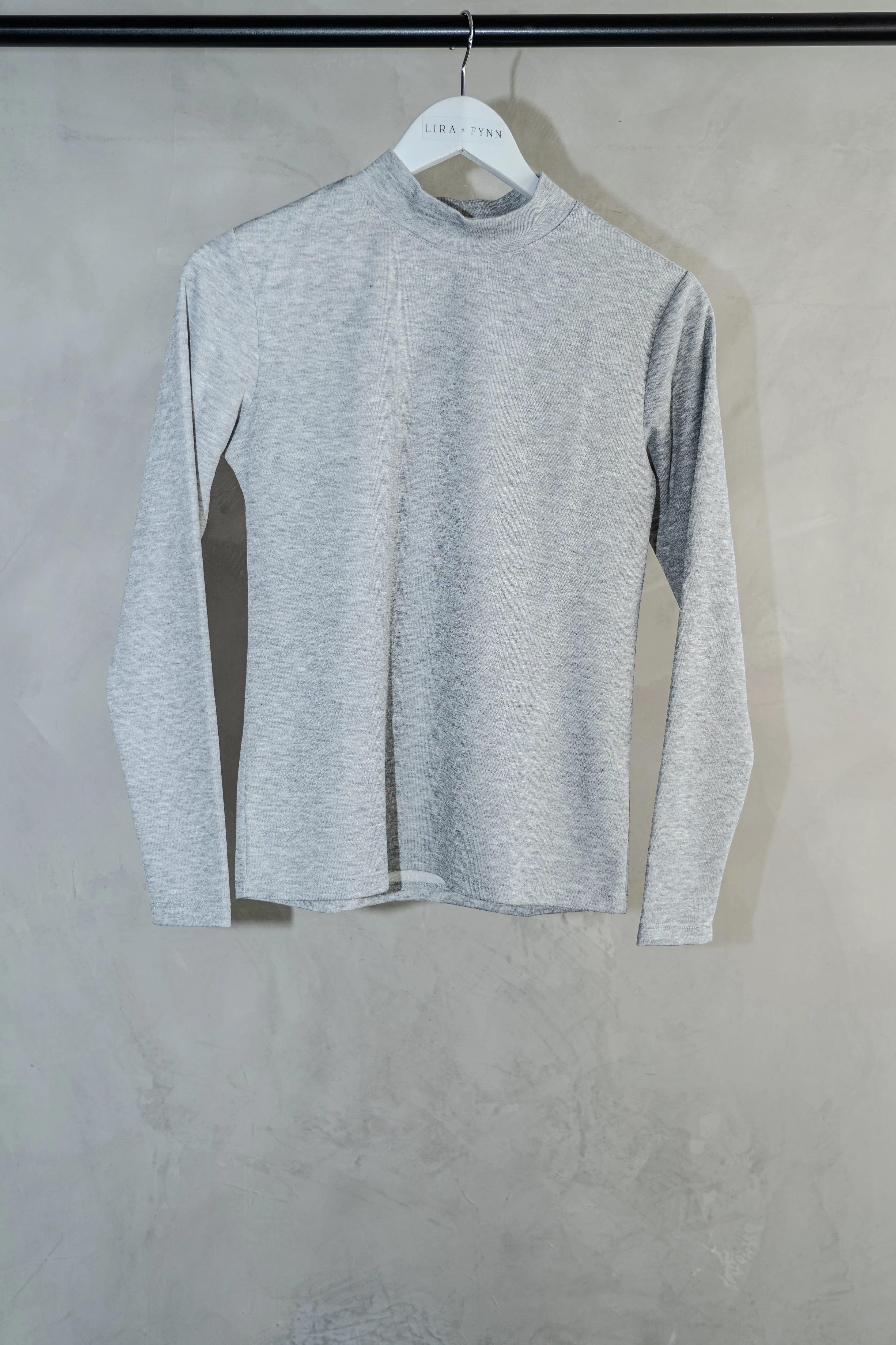 Fiji Funnel Neck Long-Sleeve Top | Grey