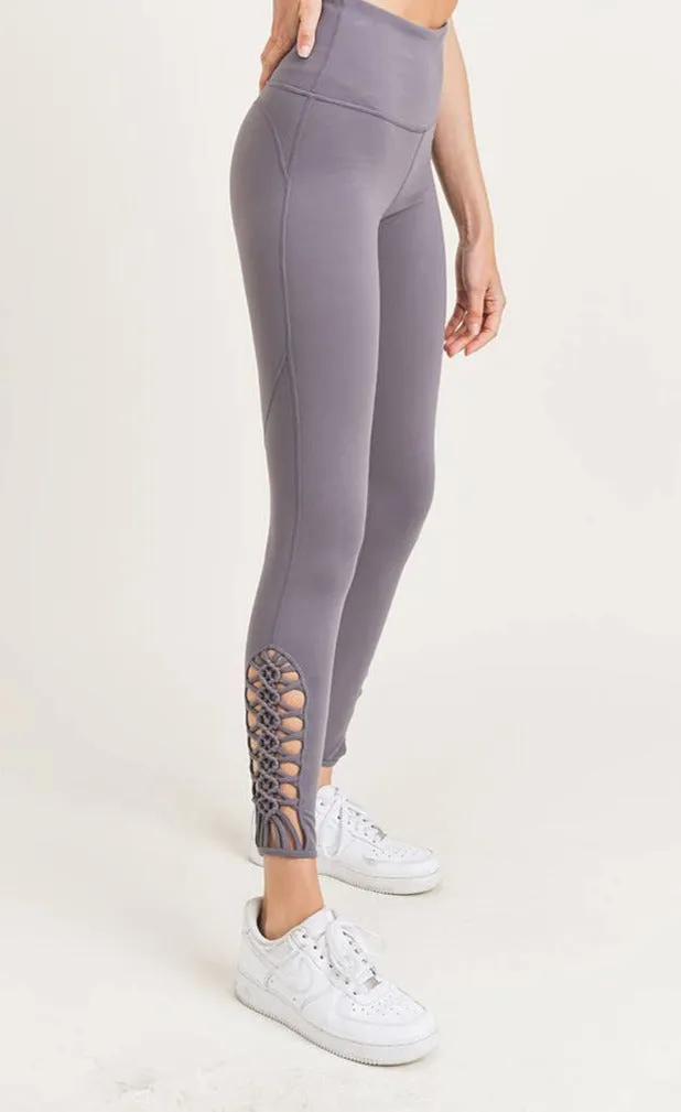 French Braid Macrame Detailed Leggings