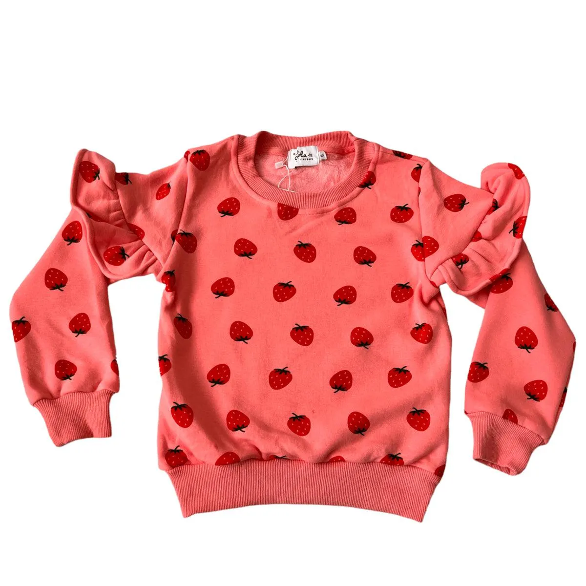 Girls Loungewear| Strawberry Ruffle Joggers Set | Lola and The Boys