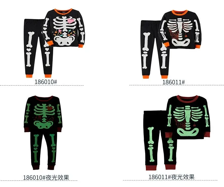 Glow-in-the-Dark Skeleton Loungewear for Kids