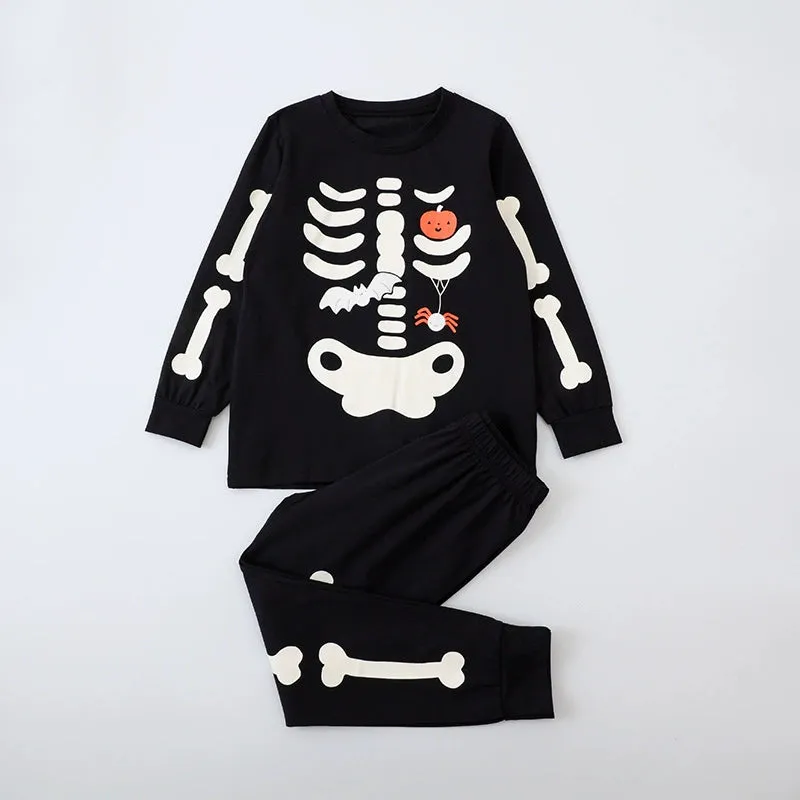 Glow-in-the-Dark Skeleton Loungewear for Kids