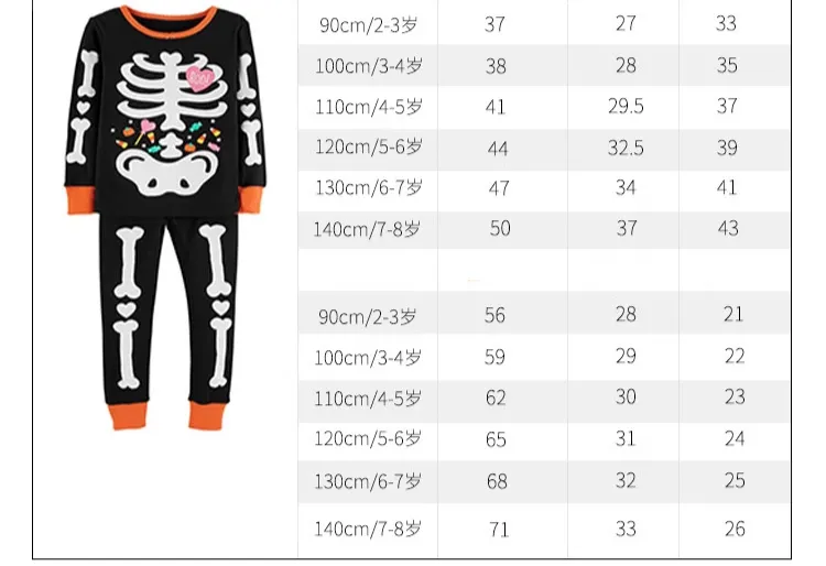 Glow-in-the-Dark Skeleton Loungewear for Kids