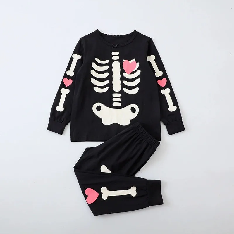 Glow-in-the-Dark Skeleton Loungewear for Kids