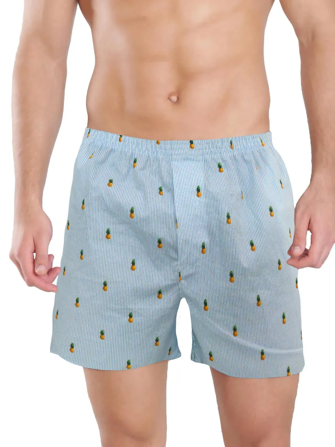 Green Boat Sky Pineapple Printed Premium Cotton Boxers