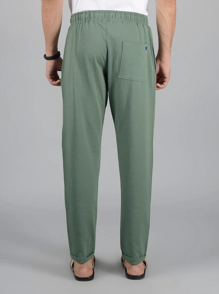 Green Solid Regular Fit Track Pant | JadeBlue