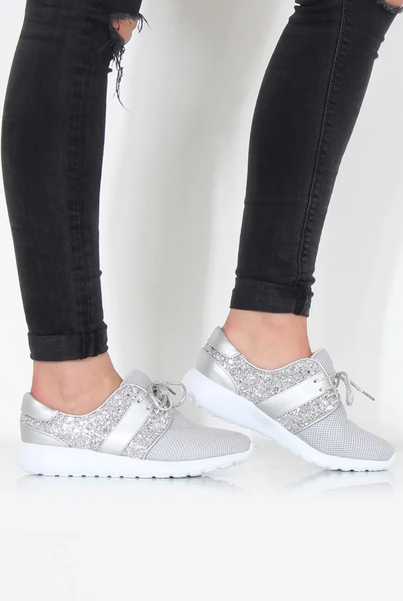 Grey Glitter Trainer - Rio