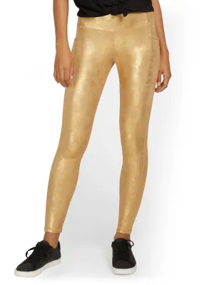 High-Waisted Metallic Pocket Legging