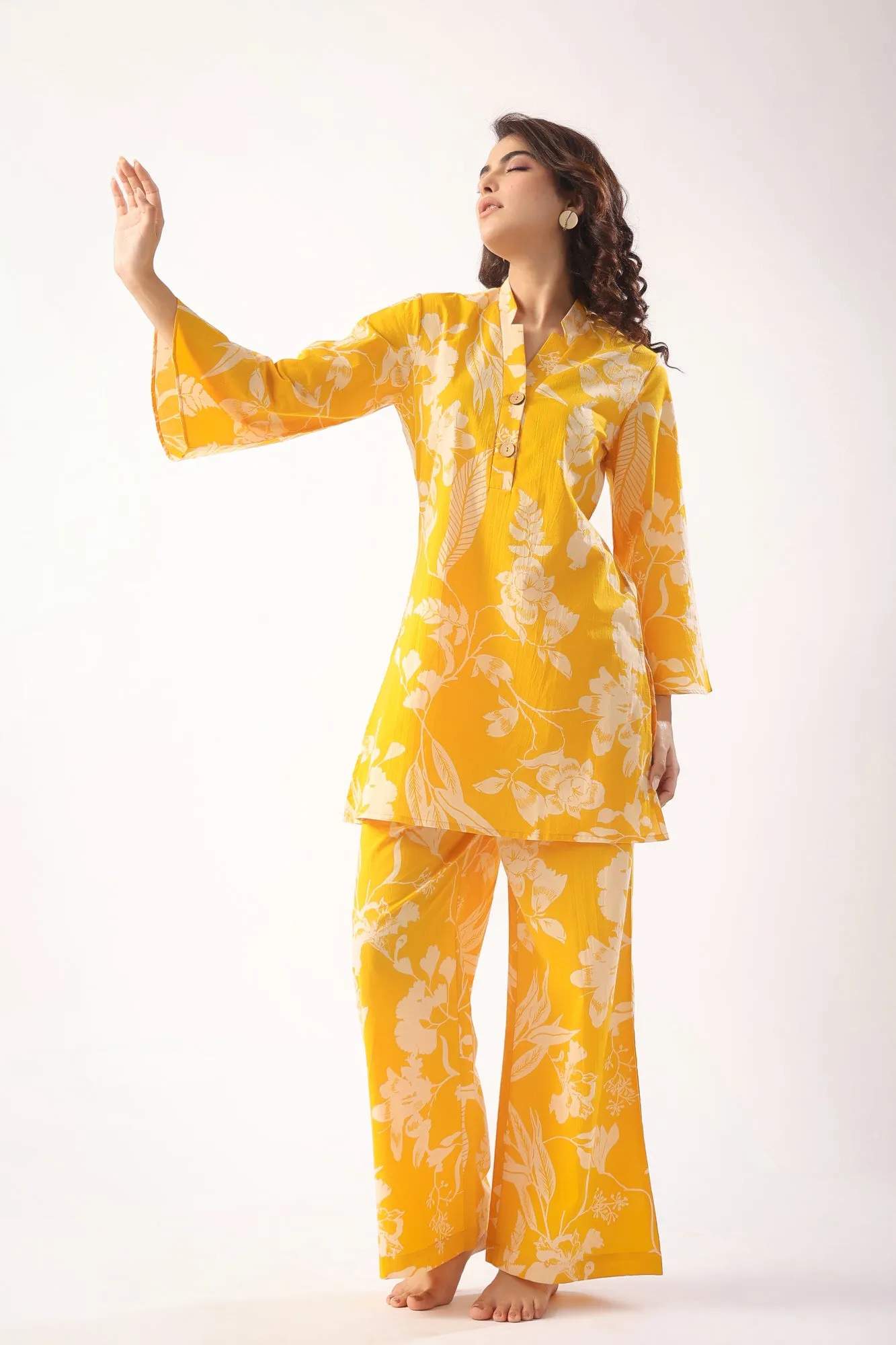 Honeybee Harmony Cotton Palazzo Loungewear Set