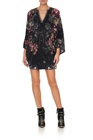 JERSEY SHORT KAFTAN WITH CURVED HEM TO THE GYPSY