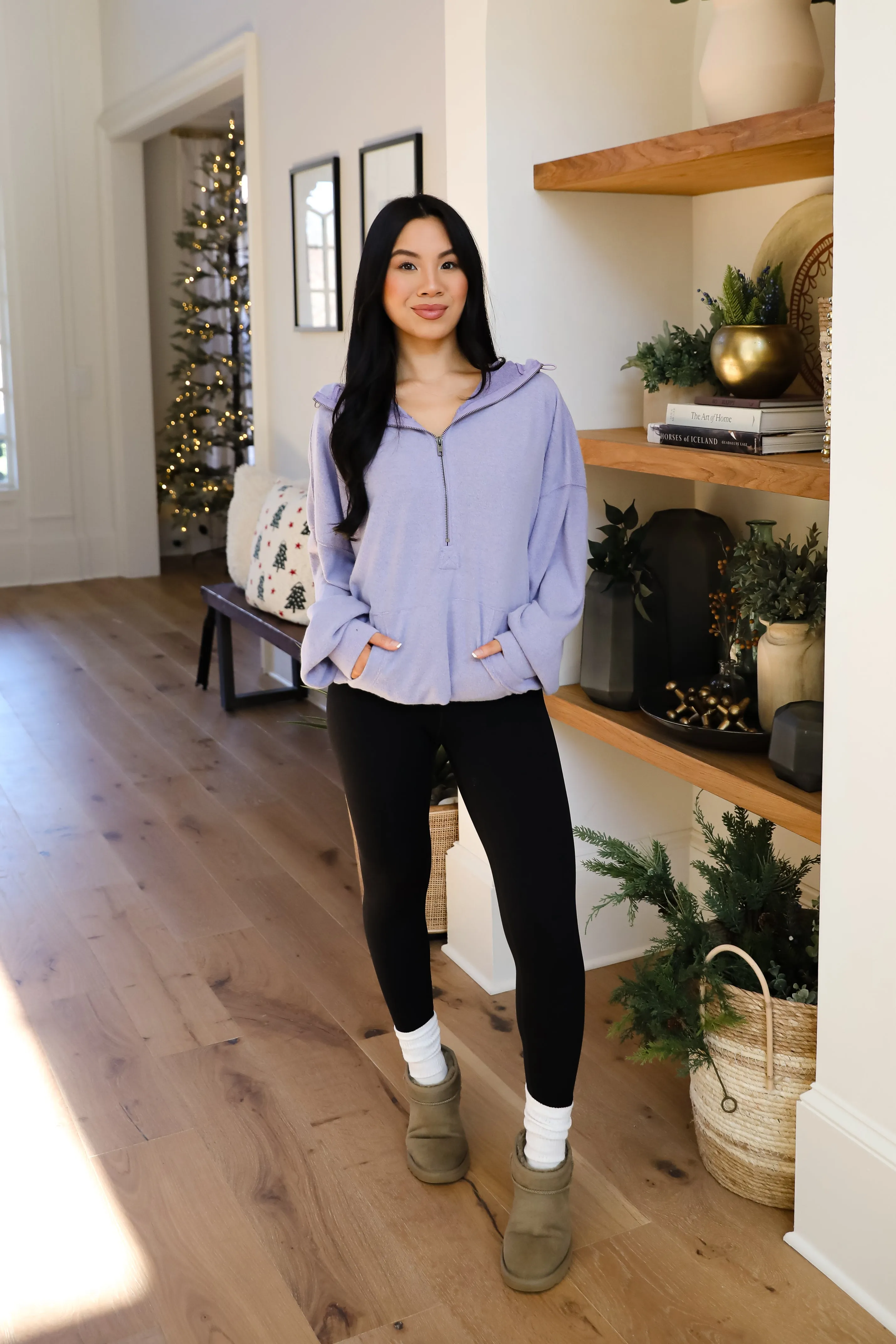 Laidback Days Periwinkle Soft Knit Hooded Pullover