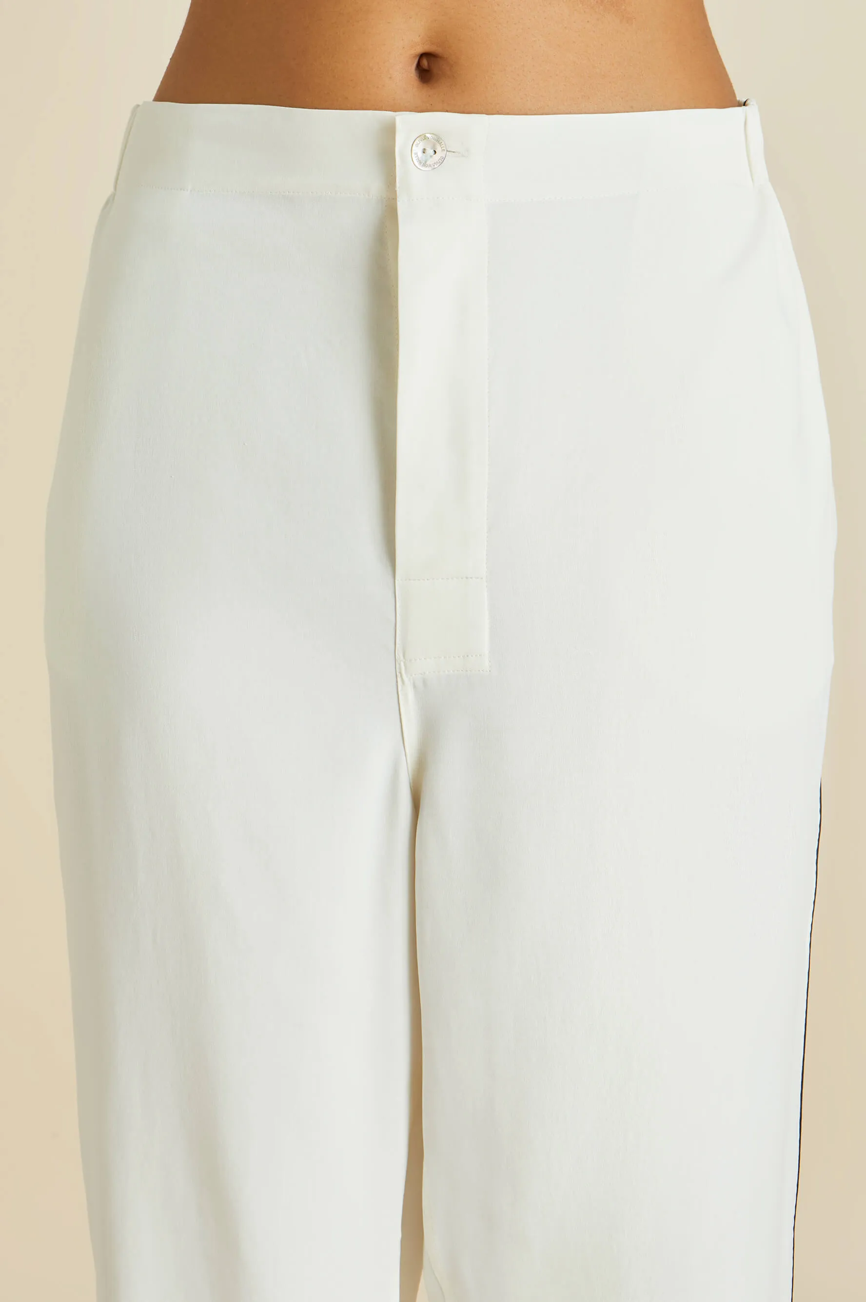 Laurent Ivory Pajamas in Sandwashed Silk