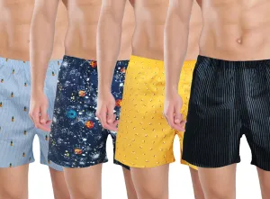 Light Blue, Galaxy, Yellow, & Black Boxers Combo