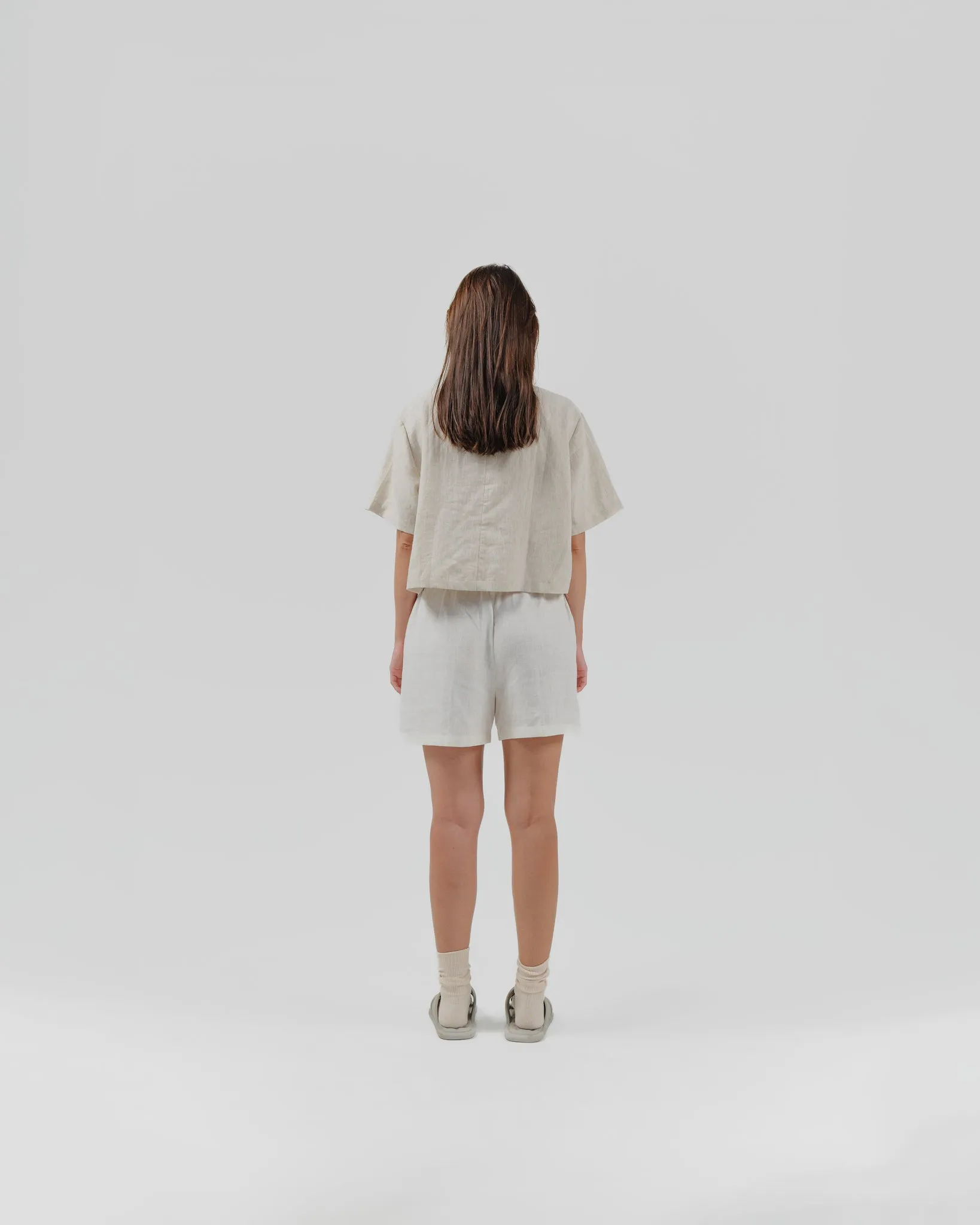 linen crop shirt