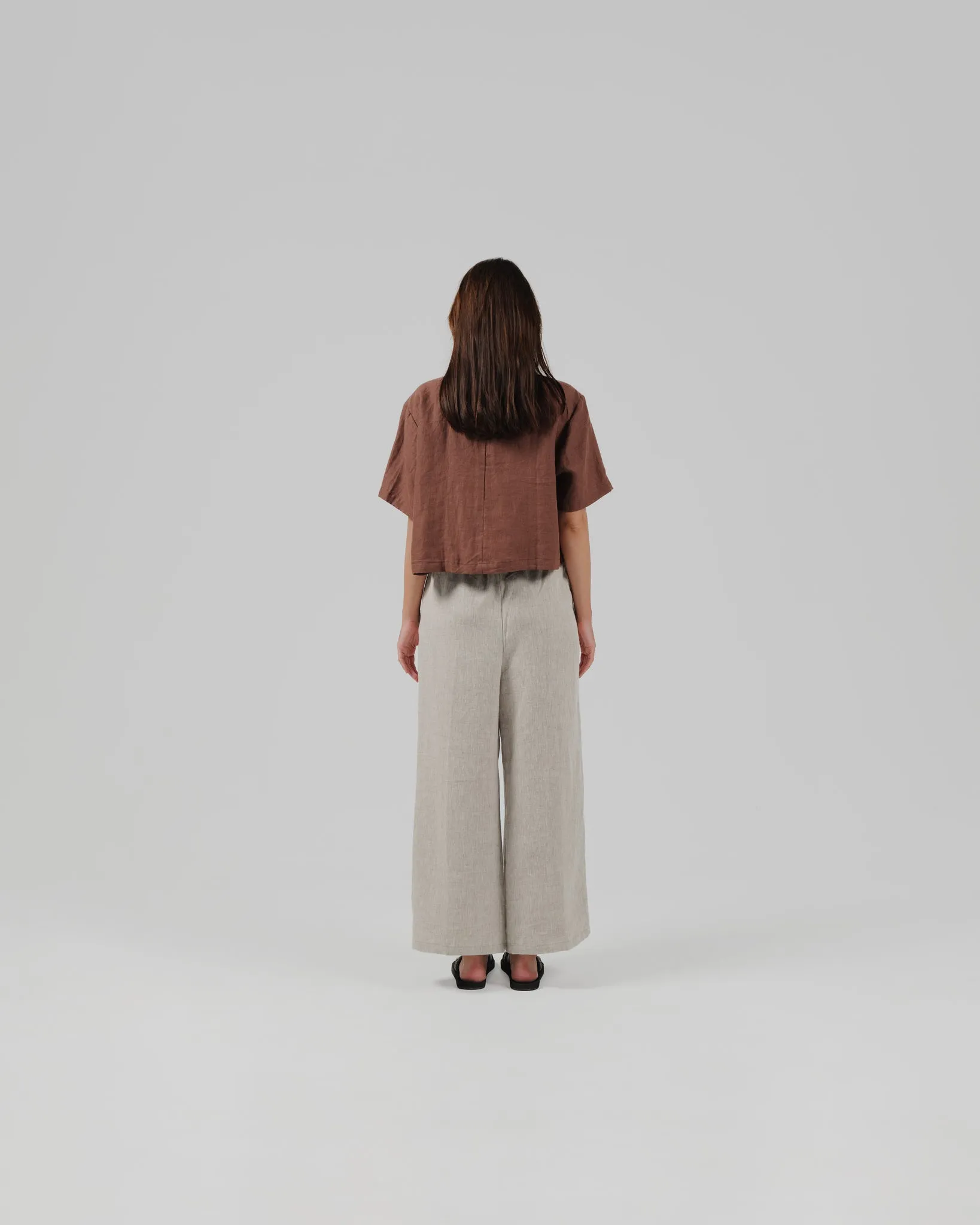 linen crop shirt