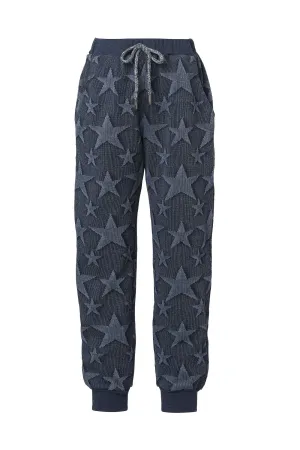 Little Girl's Star Print Knitted Joggers