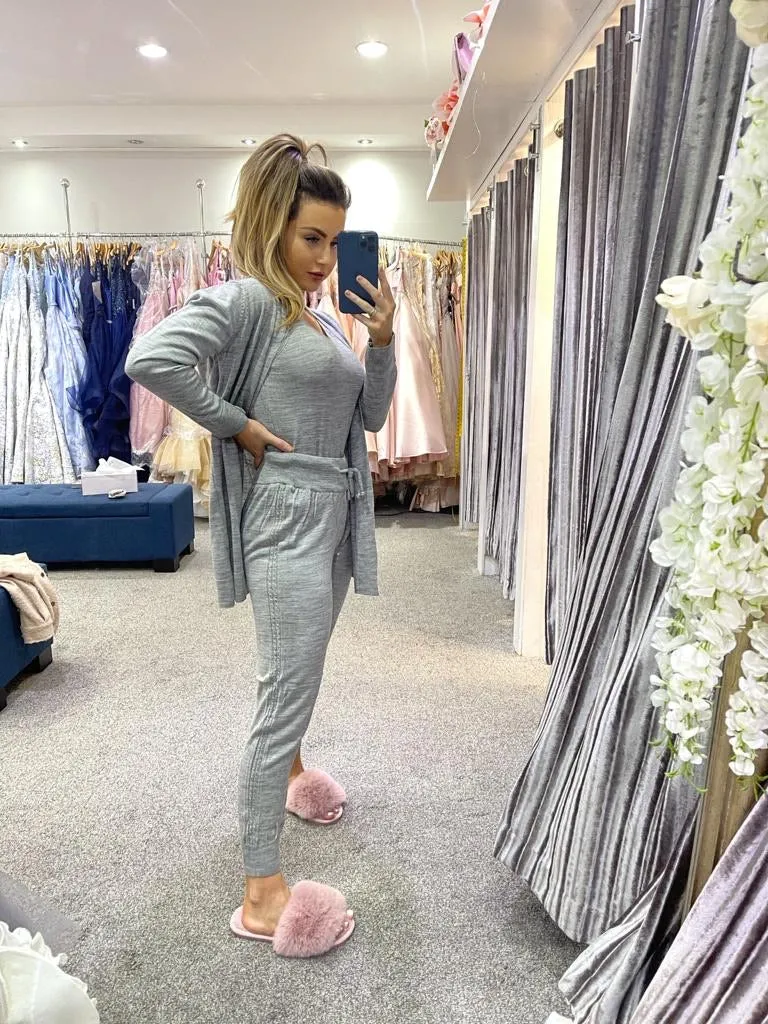 Lou 3 piece fine knit loungewear suit - 5 colours - one size