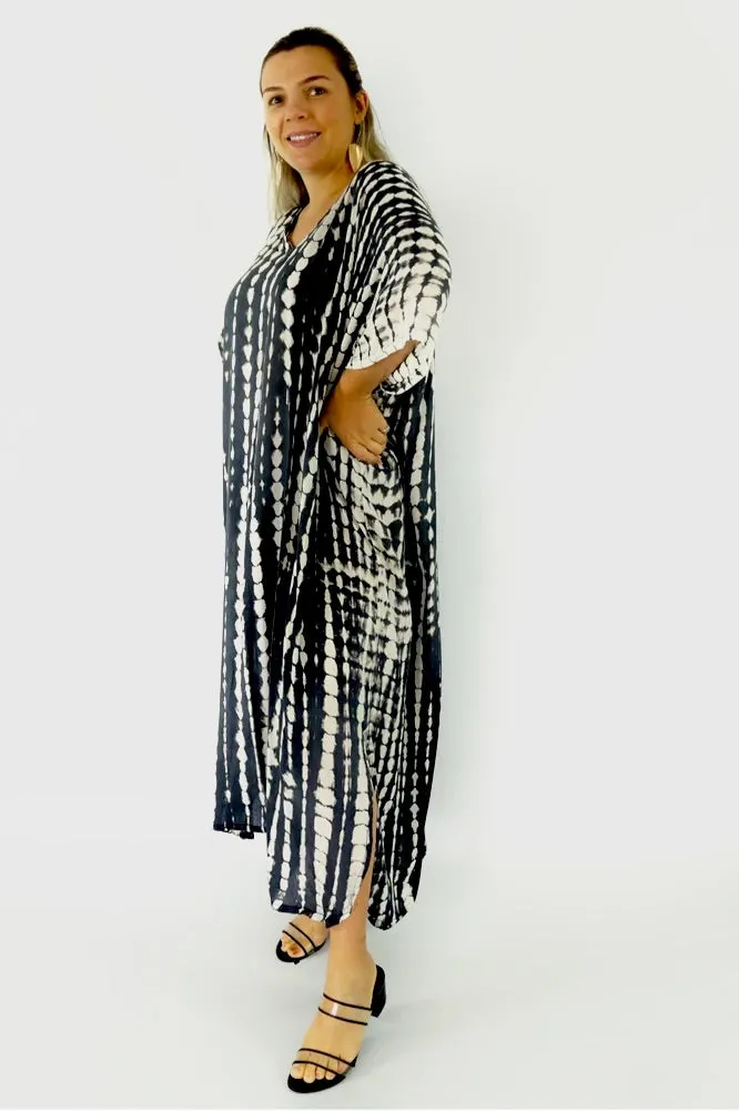 Luxurious Maya Black Kaftan – Timeless Resort Wear & Loungewear