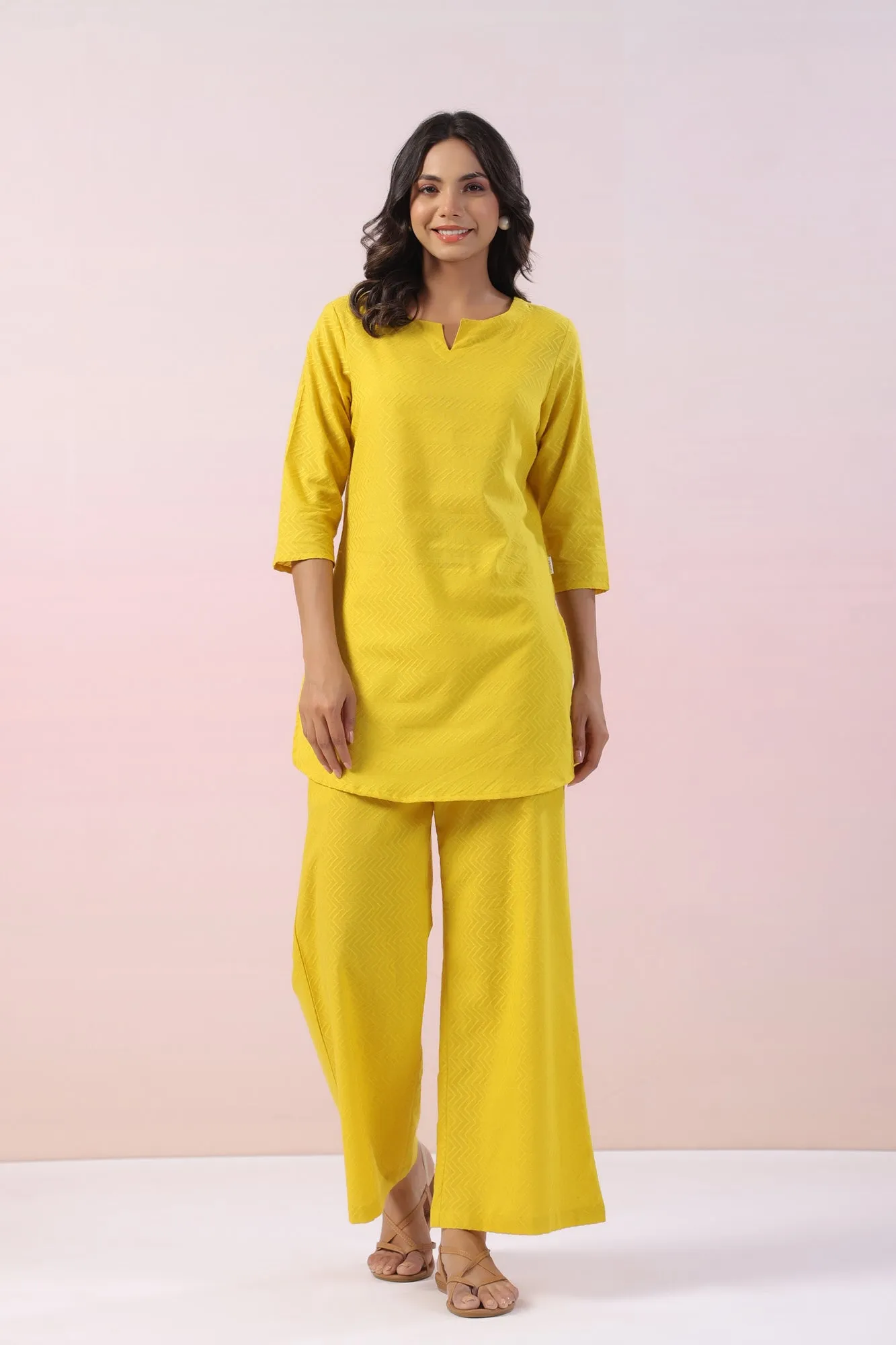 Maple Solid Cotton Palazzo Loungewear Set