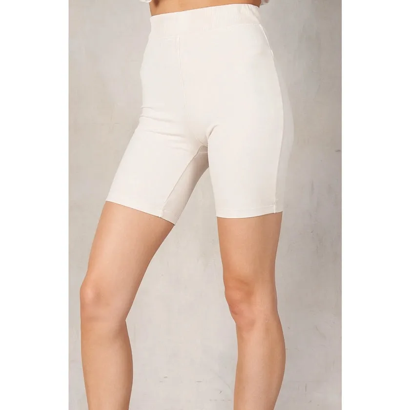 Maronie Mineral Wash Biker Shorts | Butter