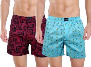 Maroon Insta Sky Beer Printed Cotton Funky Boxers