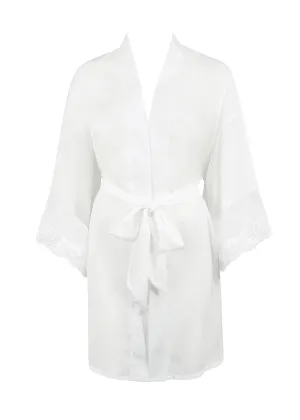 Marseille Luxury Satin Kimono (White)