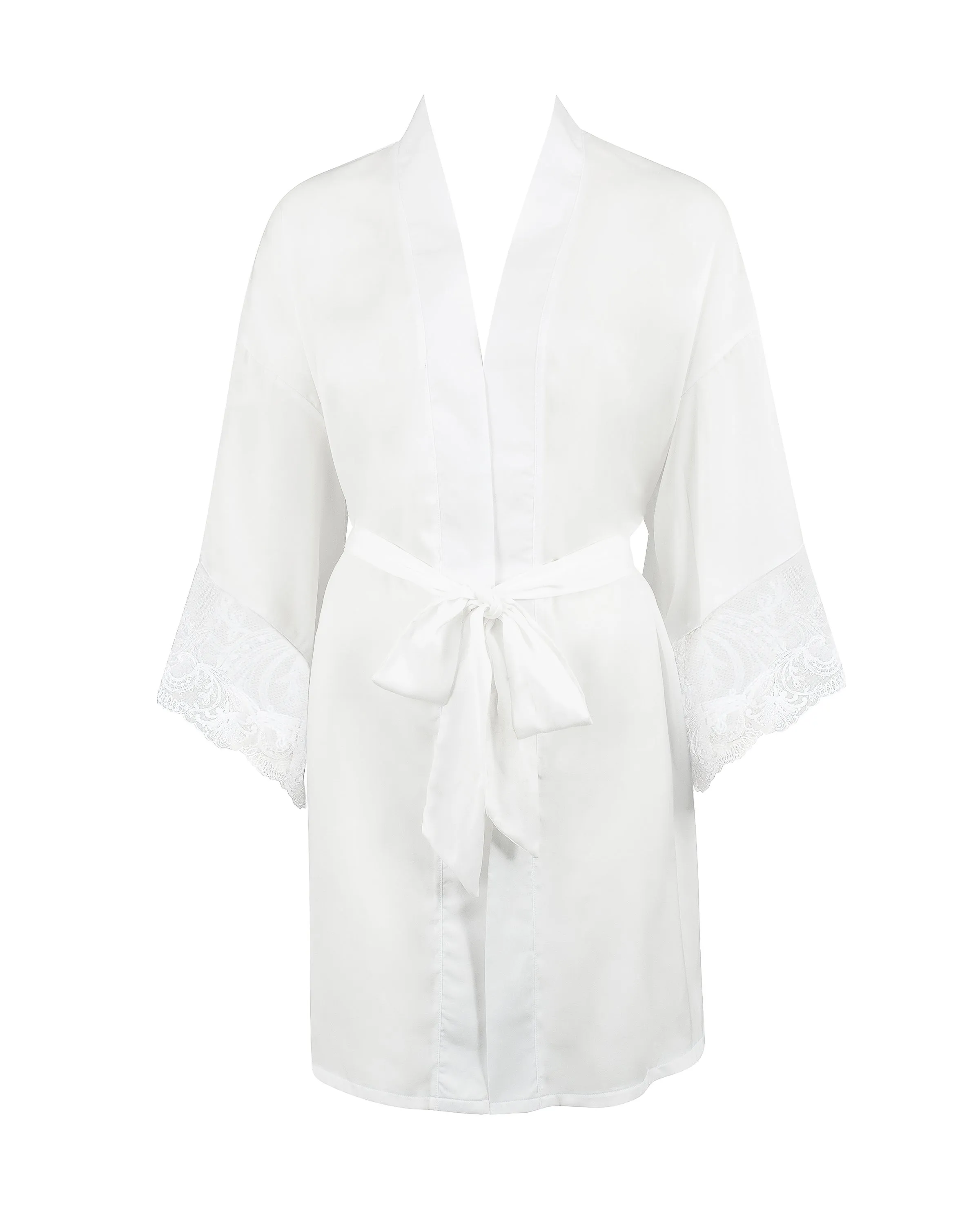 Marseille Luxury Satin Kimono White