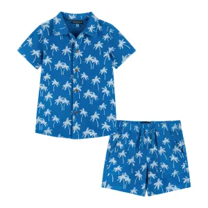 Matching Terry Set | Blue Palm Tree