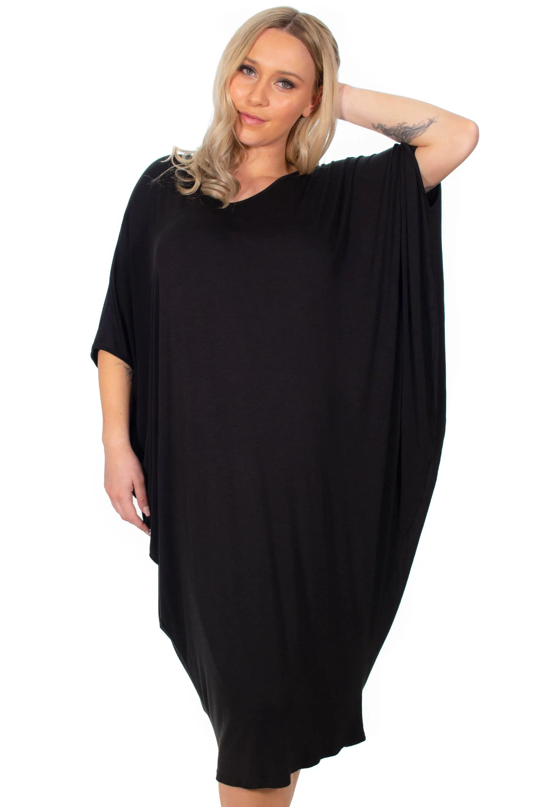 Maternity Bamboo V Neck Draped Dress