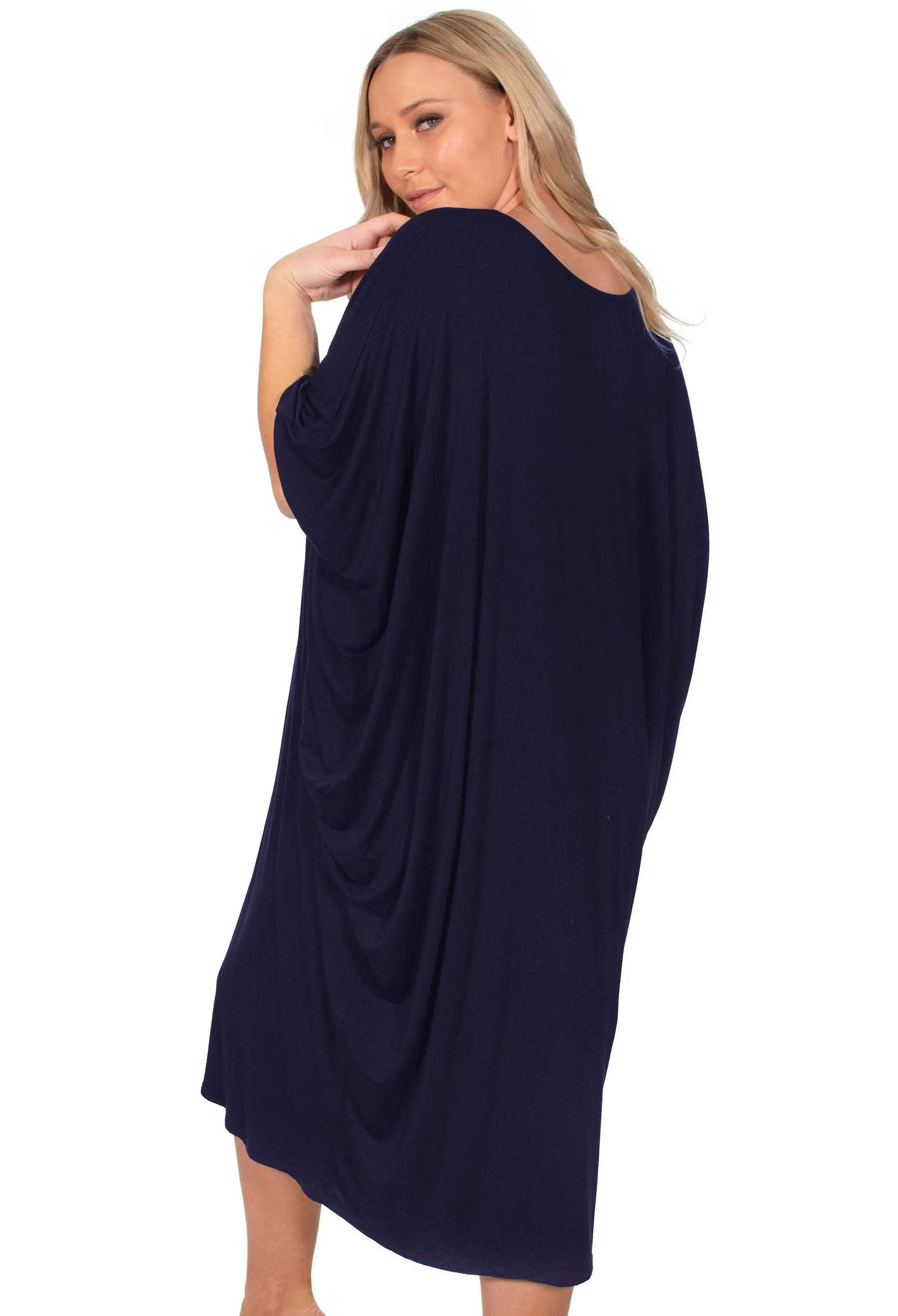 Maternity Bamboo V Neck Draped Dress