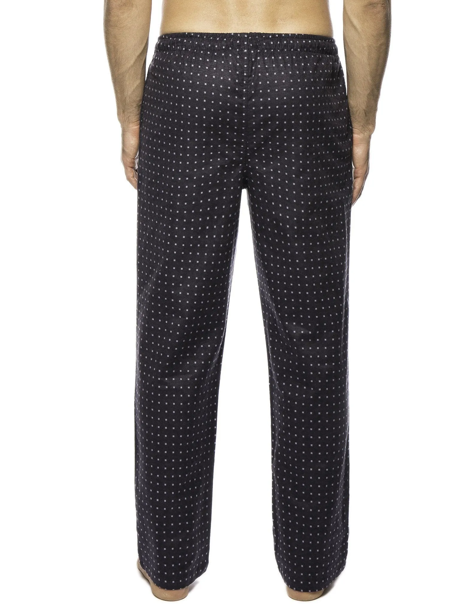 Men's 100% Cotton Flannel Lounge Pants - Floating Squares Dark Blue