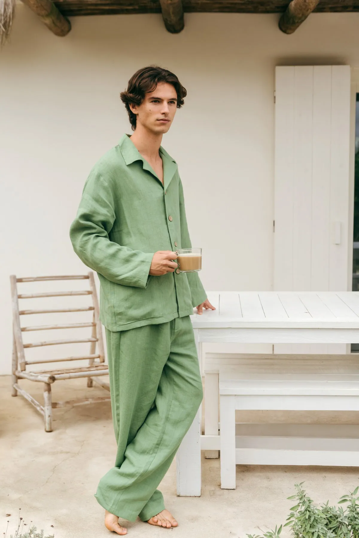 Men's Oliver Linen Loungewear Pyjama Set