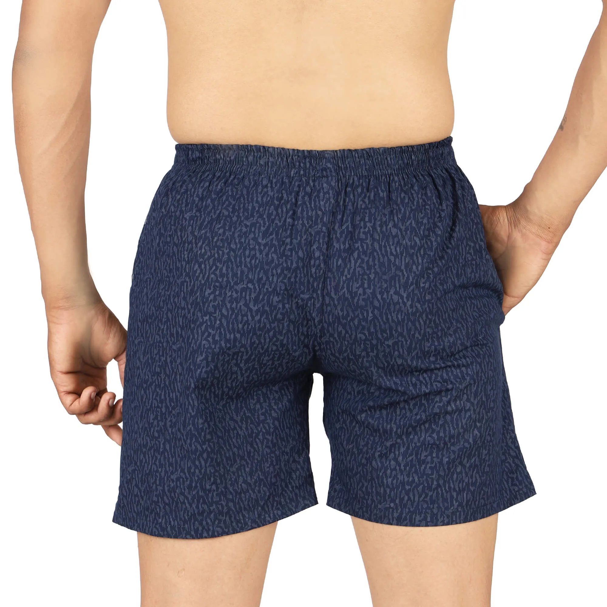 Navy Blue Printed Funky Boxer